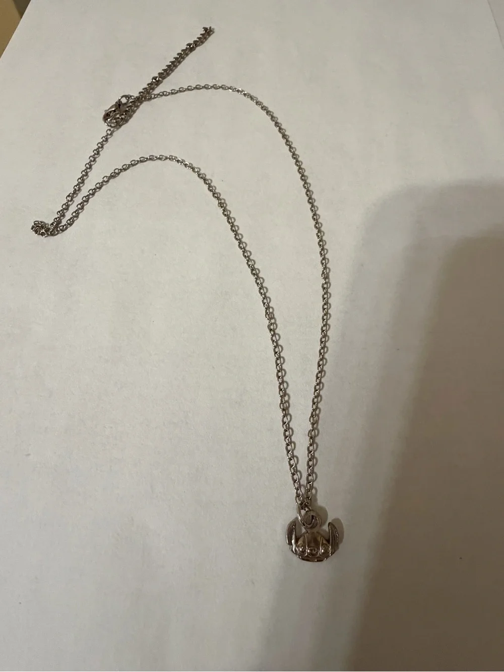 Disney silver stitch necklace size 18”